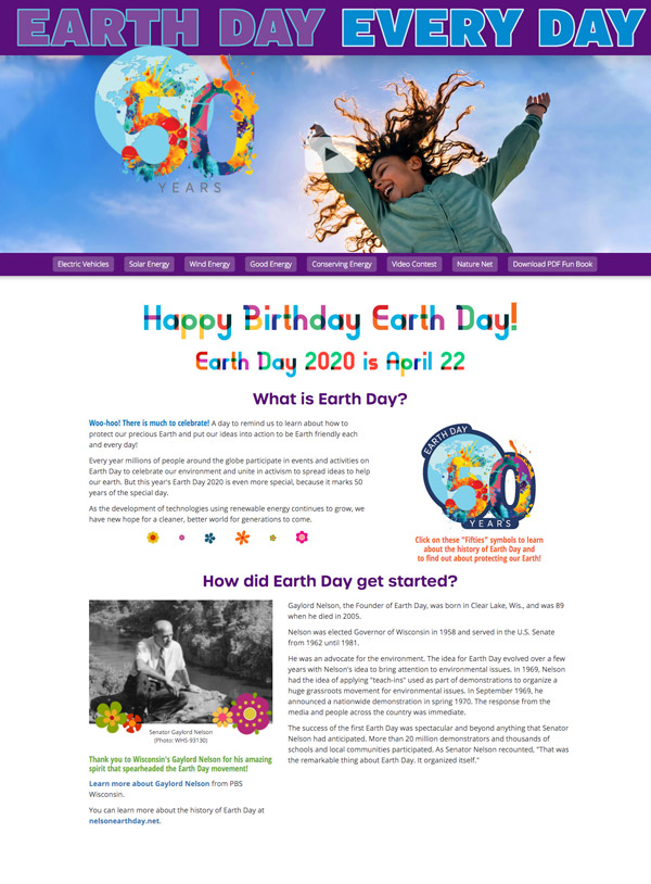 Earth Day Every Day website screenshot